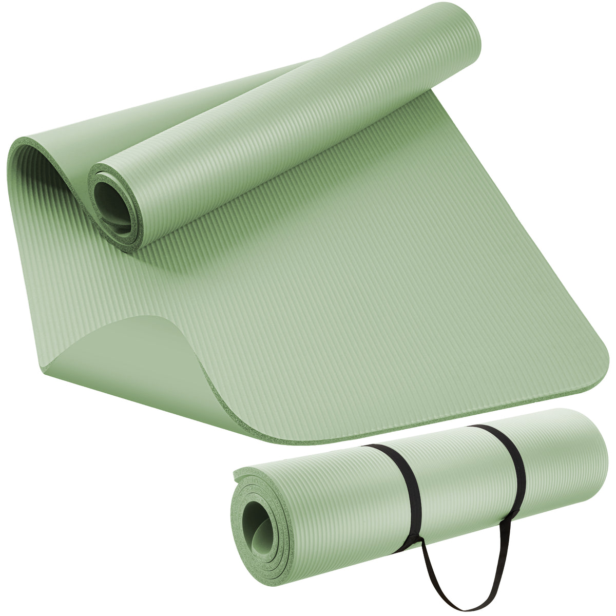 NBR Yoga Mat – Extra Thick Non-Slip Fitness Mat with Carry Strap