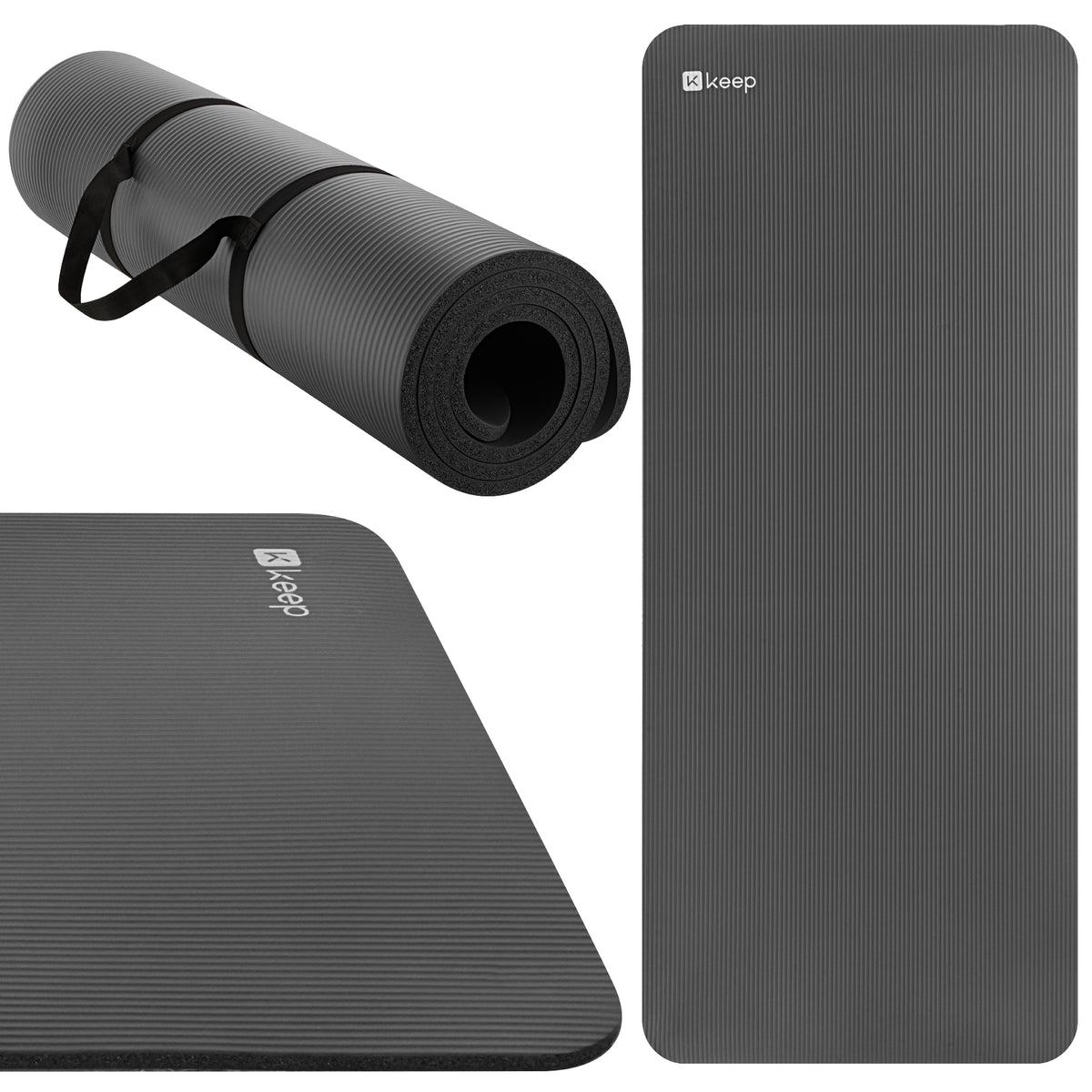 NBR Yoga Mat – Extra Thick Non-Slip Fitness Mat with Carry Strap