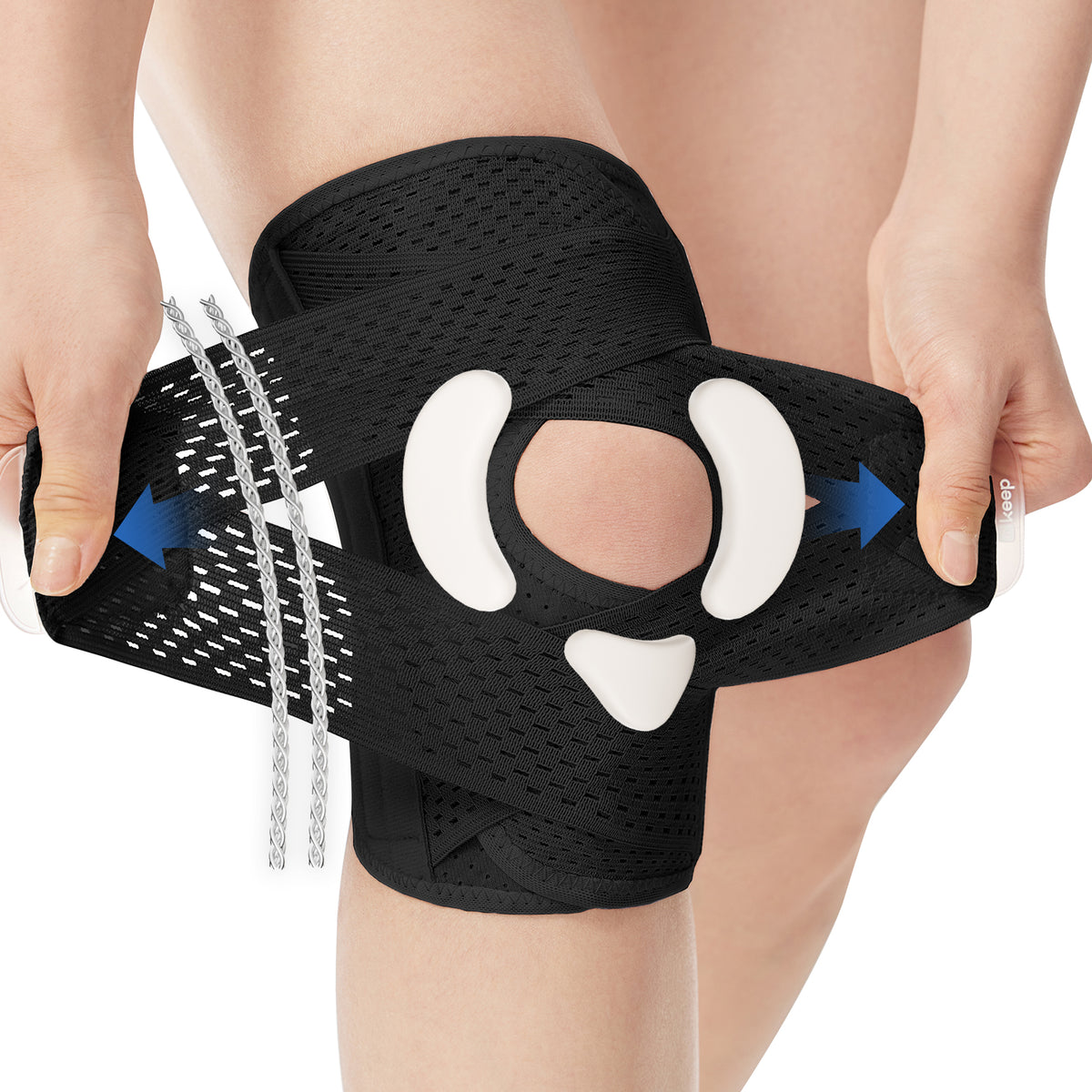 Adjustable Knee Brace with Side Stabilizers