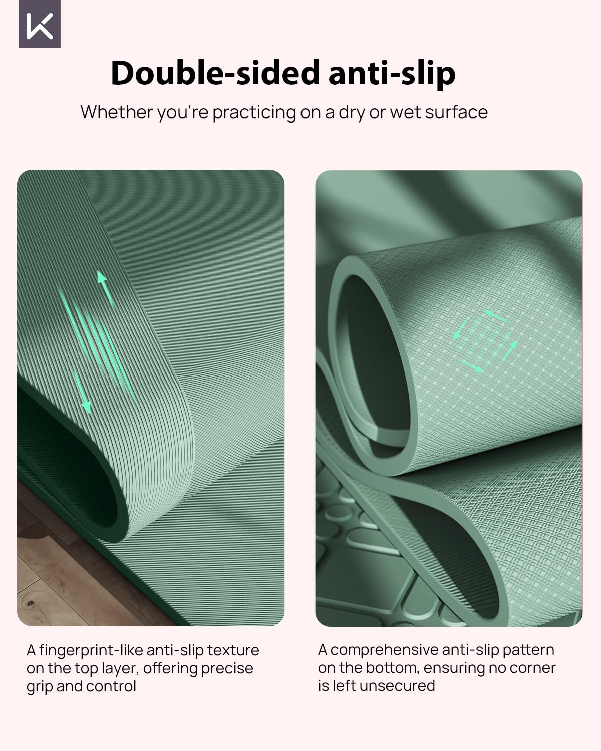32" Yoga Mat - Extra Wide Exercise Mat with Strap