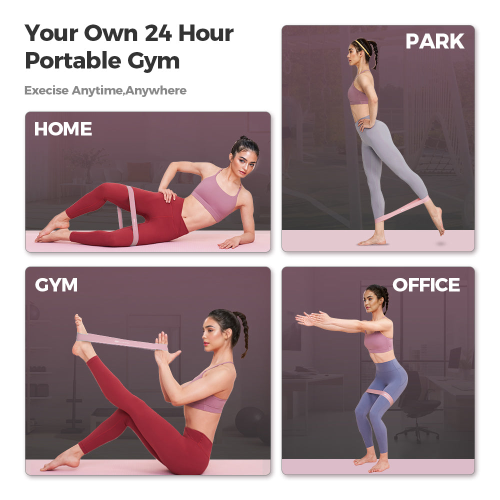 Silicone Resistance Bands Set - For Home Gym Yoga & Physical Therapy