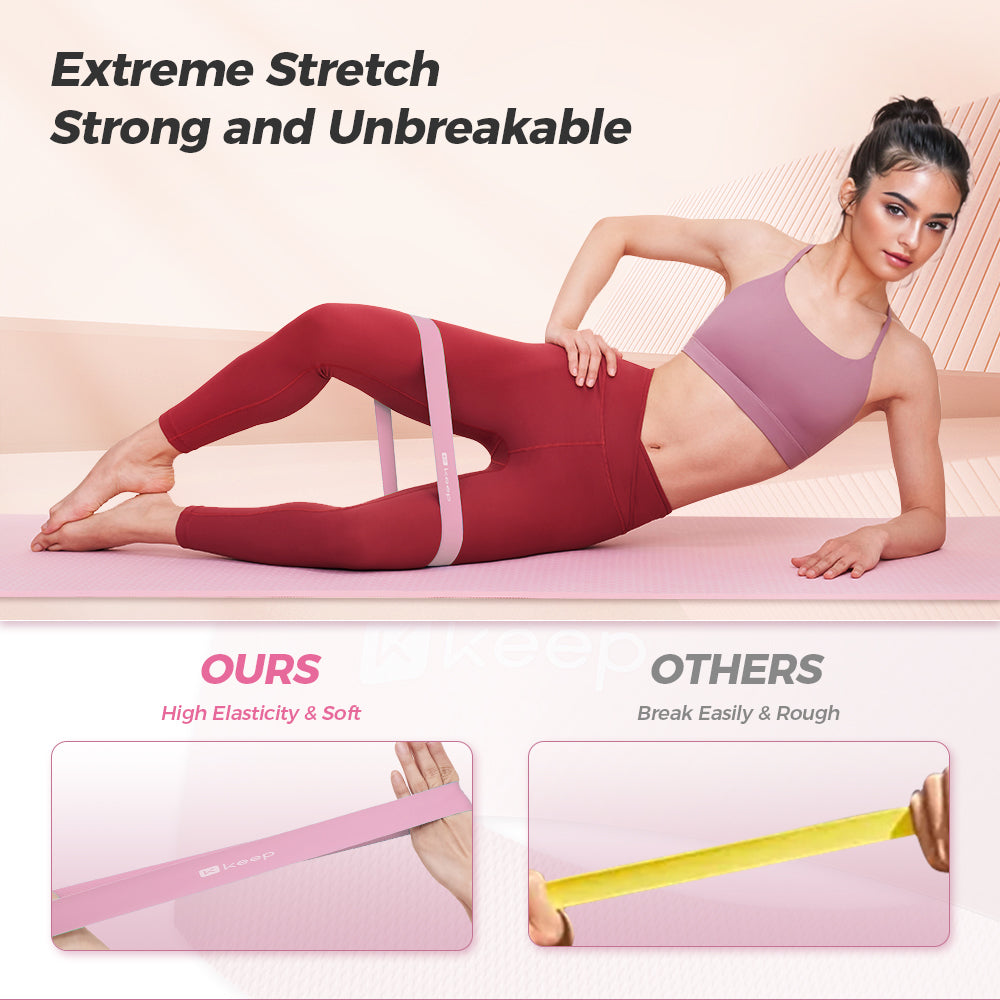 Silicone Resistance Bands Set - For Home Gym Yoga & Physical Therapy