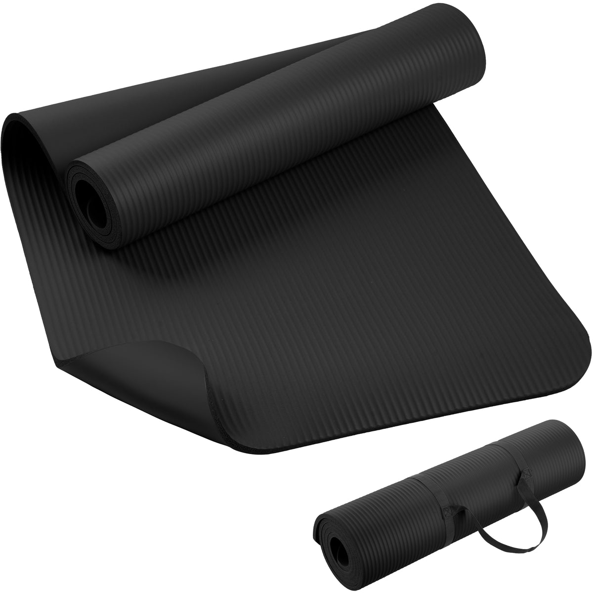 NBR Yoga Mat – Extra Thick Non-Slip Fitness Mat with Carry Strap