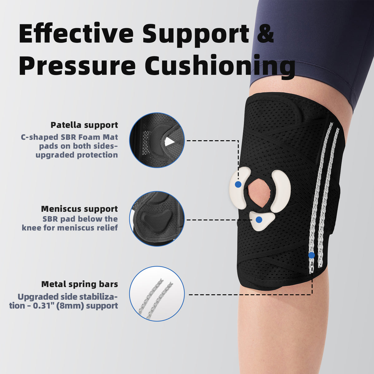 Adjustable Knee Brace with Side Stabilizers