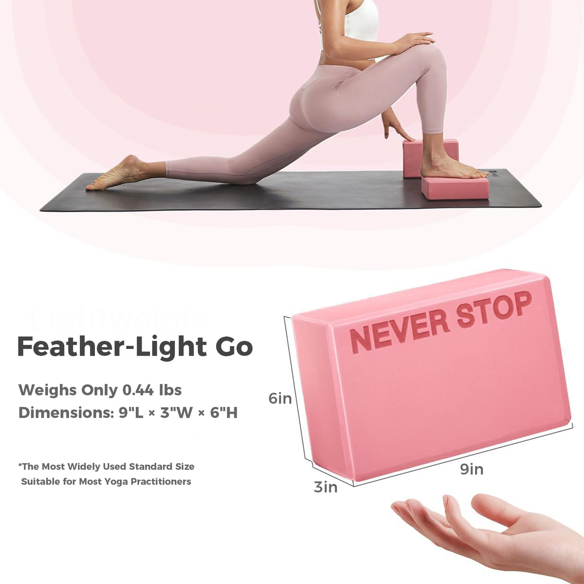 Yoga Block - High-Density EVA Foam 2 Pack Yoga Block