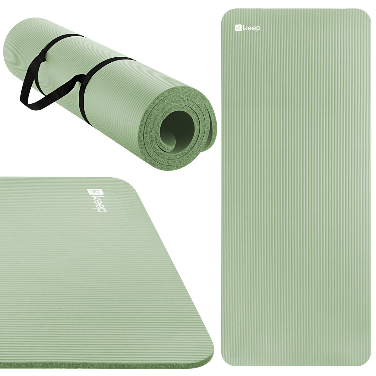 NBR Yoga Mat – Extra Thick Non-Slip Fitness Mat with Carry Strap