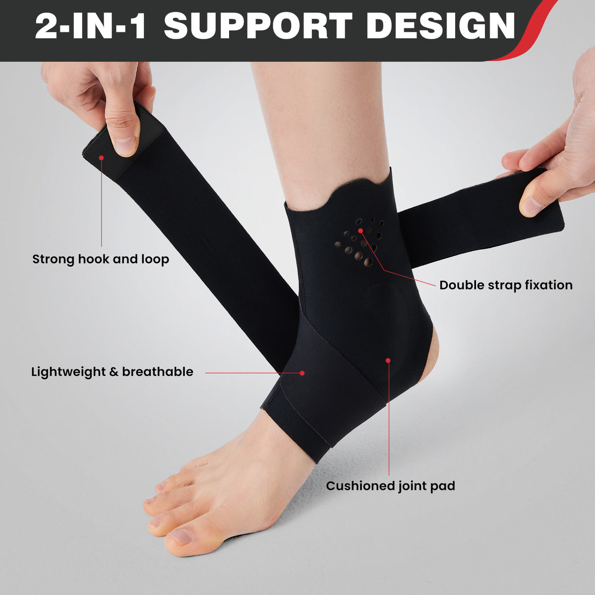 Adjustable Ankle Brace with Compression Support