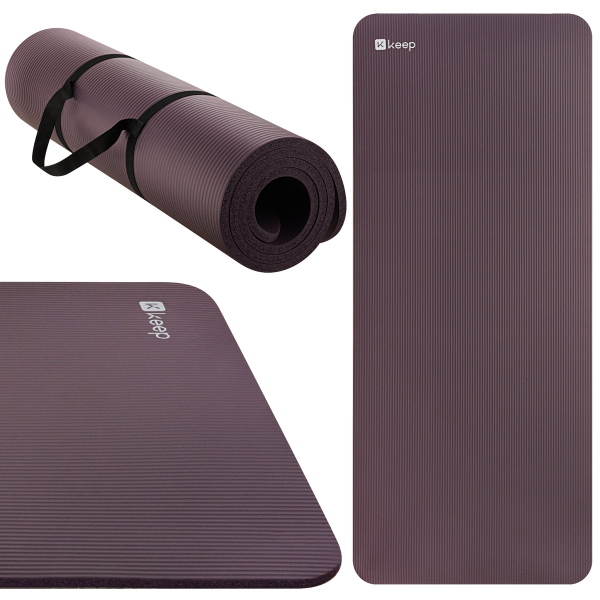 NBR Yoga Mat – Extra Thick Non-Slip Fitness Mat with Carry Strap