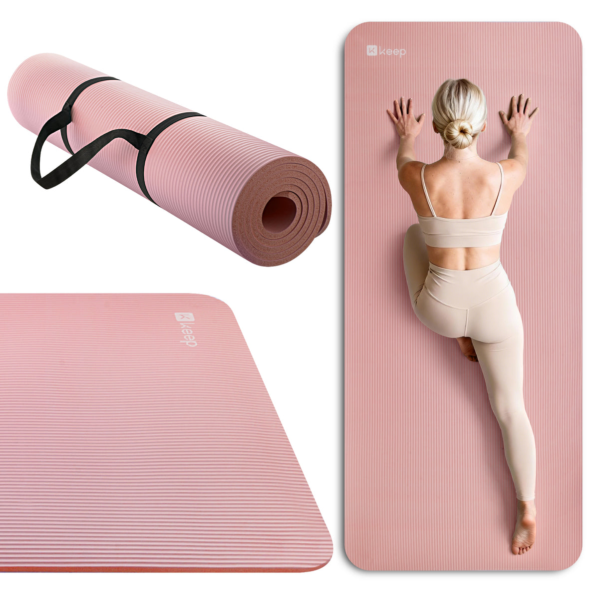 NBR Yoga Mat – Extra Thick Non-Slip Fitness Mat with Carry Strap
