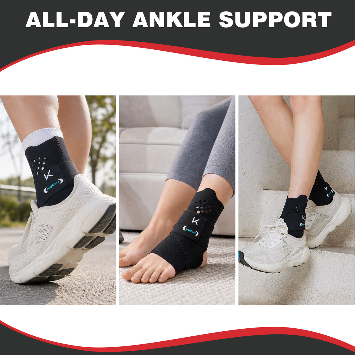 Adjustable Ankle Brace with Compression Support