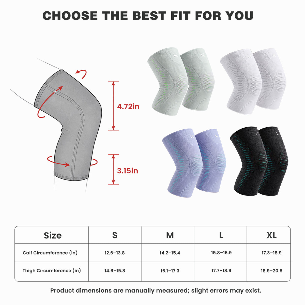 Compression Knee Braces – 2 Pack
