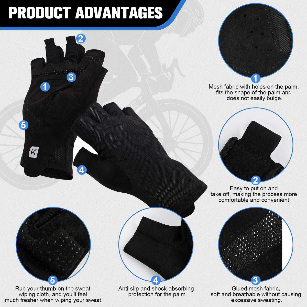 Gel-Padded Fingerless Cycling Gloves
